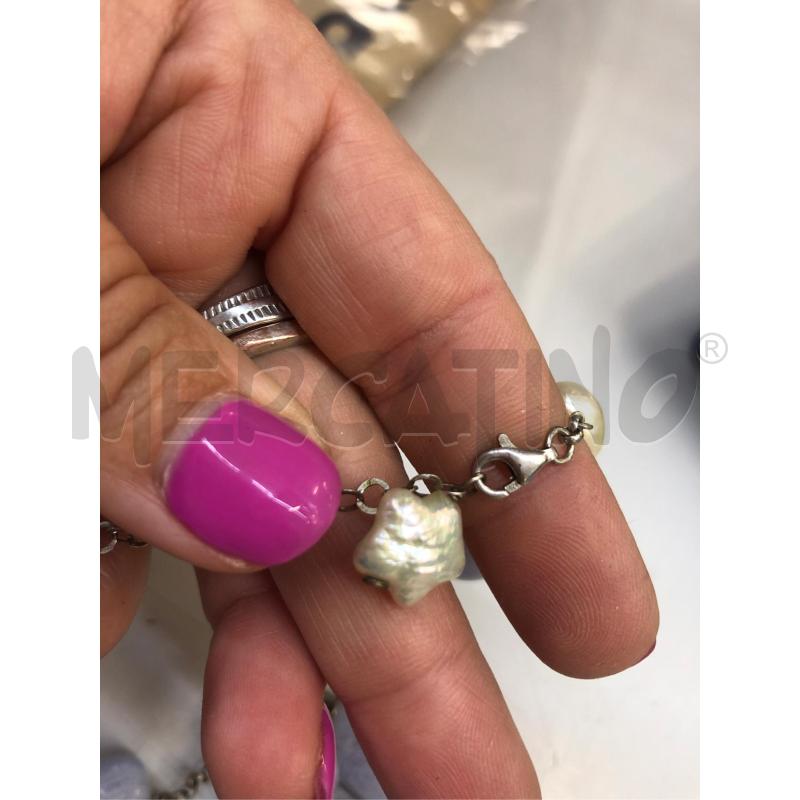 COLLANA PIETRA DURA CATENELLA ARG PERLE  | Mercatino dell'Usato Avellino 2