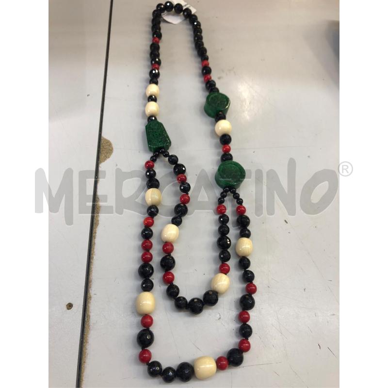 COLLANA PIETRA DURA NERA VERDE ROSSA  | Mercatino dell'Usato Avellino 2