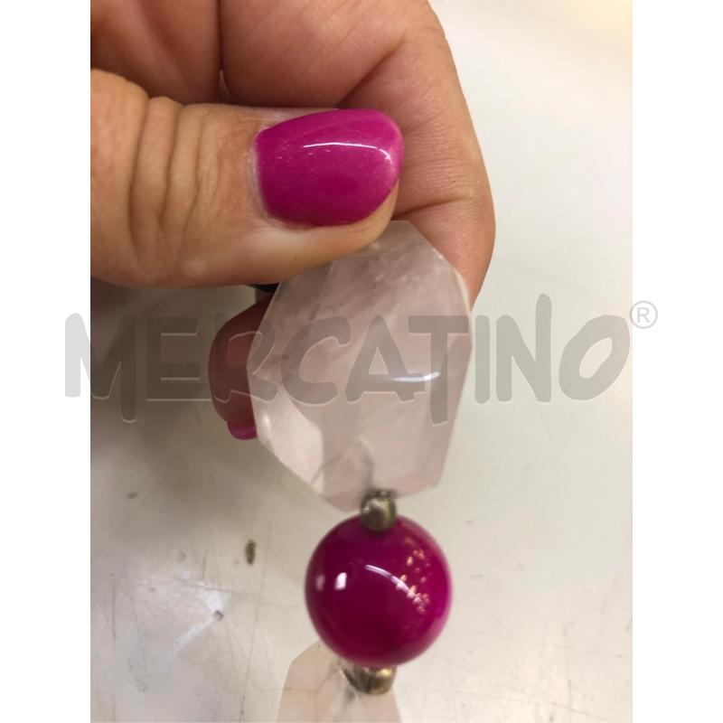 COLLANA QUARZ ROSA PERL NERE VIOLA | Mercatino dell'Usato Avellino 2