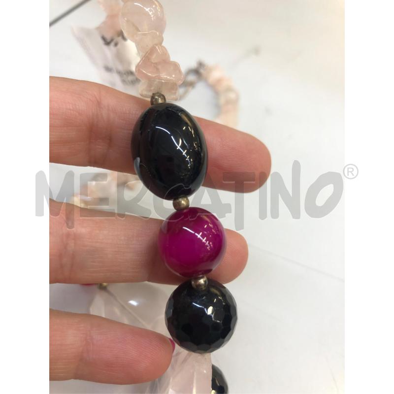 COLLANA QUARZ ROSA PERL NERE VIOLA | Mercatino dell'Usato Avellino 3