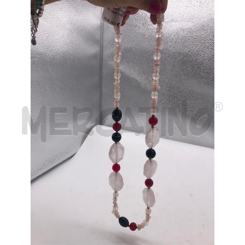 COLLANA QUARZ ROSA PERL NERE VIOLA | Mercatino dell'Usato Avellino 5