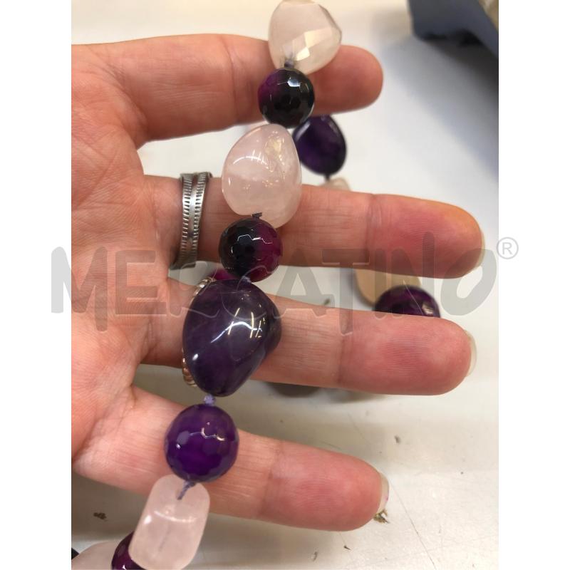 COLLANA ROSA VIOLA QUARZ  | Mercatino dell'Usato Avellino 4