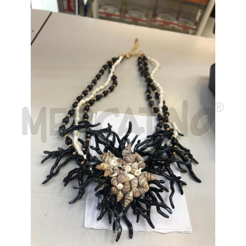 COLLANA SIMIL CORALL NERO BIANCO | Mercatino dell'Usato Avellino 1