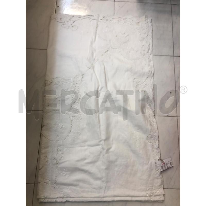 COPERTA MATRIMONIALE BIANCA INTAGLIO LINO. | Mercatino dell'Usato Avellino 1