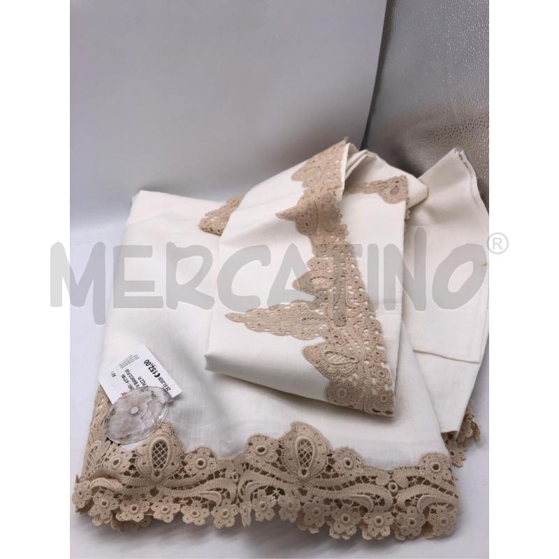 LENZUOLO M BIANCO FASCIA ECRÙ PIZZ FIORENT | Mercatino dell'Usato Avellino 1
