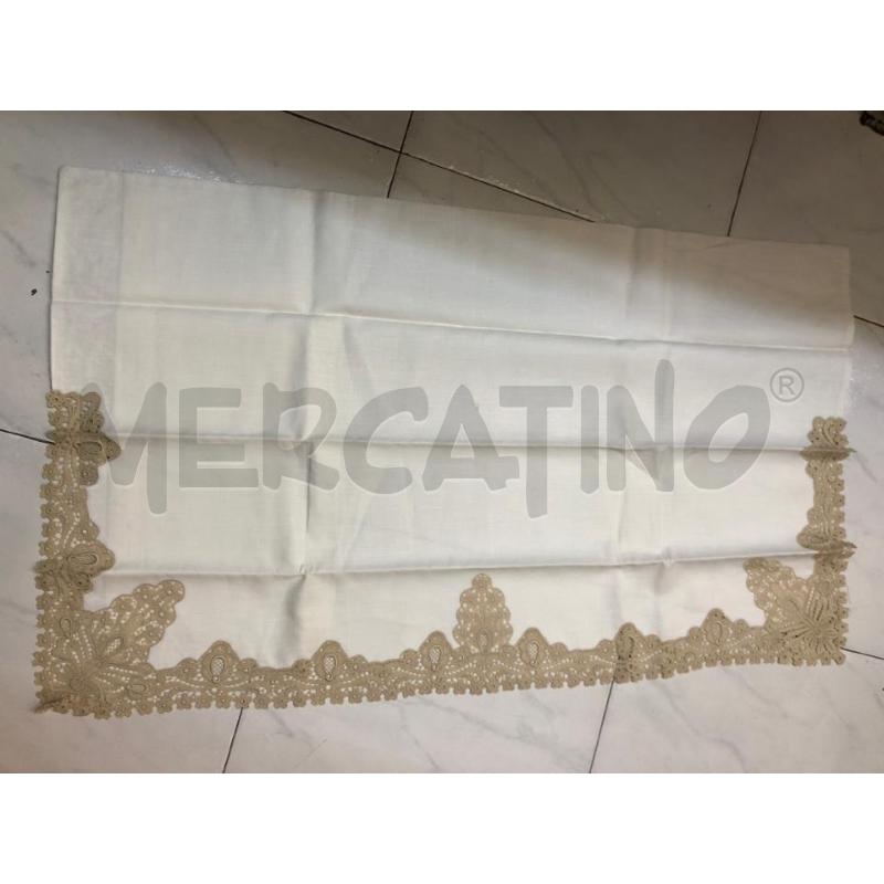 LENZUOLO M BIANCO FASCIA ECRÙ PIZZ FIORENT | Mercatino dell'Usato Avellino 2
