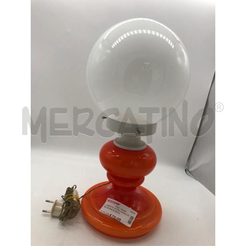 LUMETTO VETRO ARANCIONE SFERA BIANCA  | Mercatino dell'Usato Avellino 1