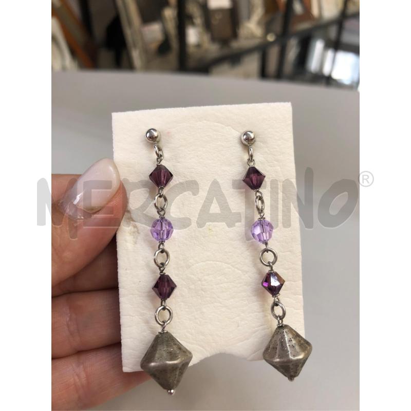 ORECCHINI AG VIOLA SFACCETTATI  | Mercatino dell'Usato Avellino 1