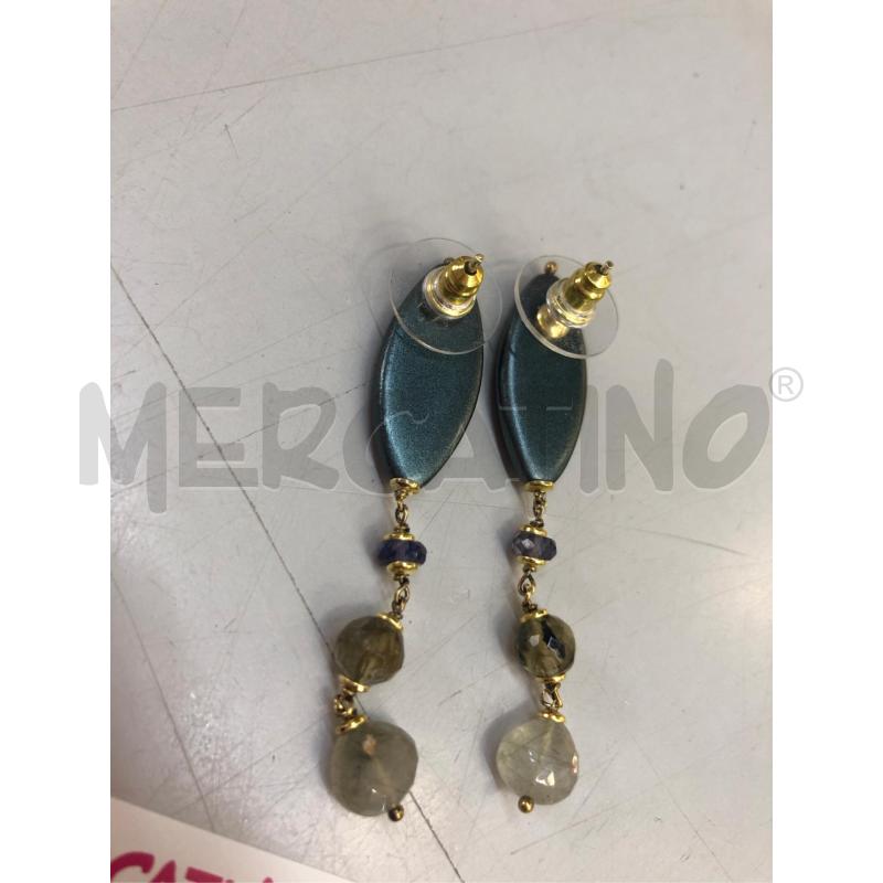 ORECCHINI GOCCIA PIETRA VERDE RP  | Mercatino dell'Usato Avellino 4