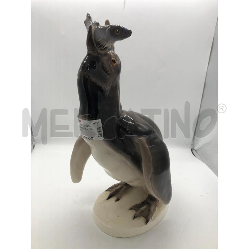 PINGUINO CERAMICA ITALY CON PESCE | Mercatino dell'Usato Avellino 1