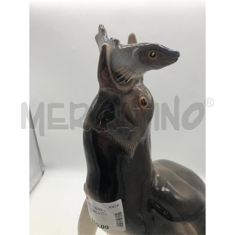 PINGUINO CERAMICA ITALY CON PESCE | Mercatino dell'Usato Avellino 2