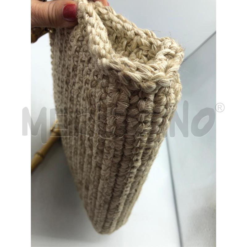 POCHETTE LANA FIORI STRASS MANICO BAMBOO | Mercatino dell'Usato Avellino 4