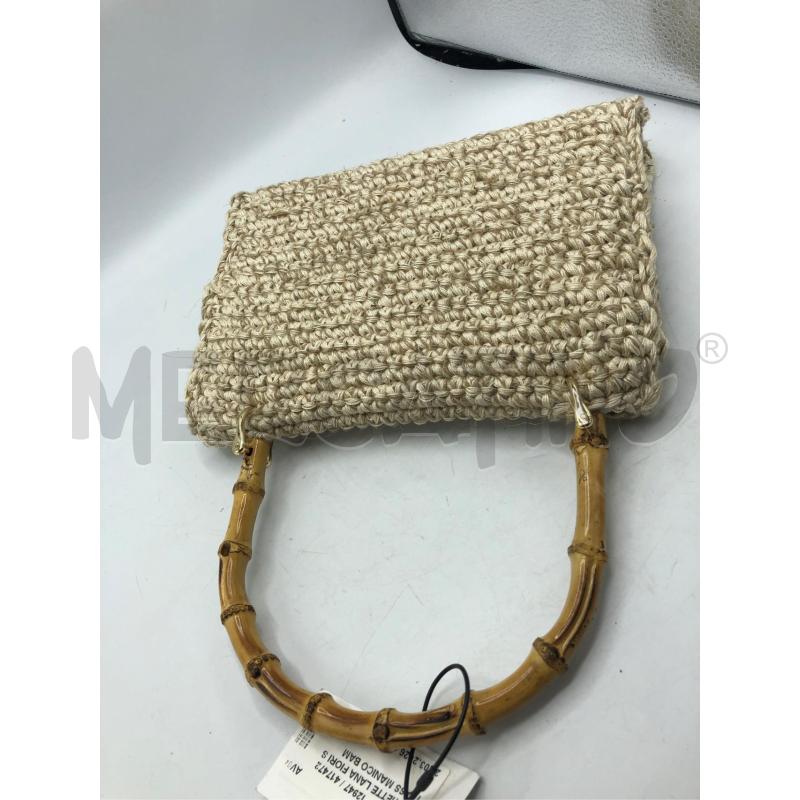 POCHETTE LANA FIORI STRASS MANICO BAMBOO | Mercatino dell'Usato Avellino 5