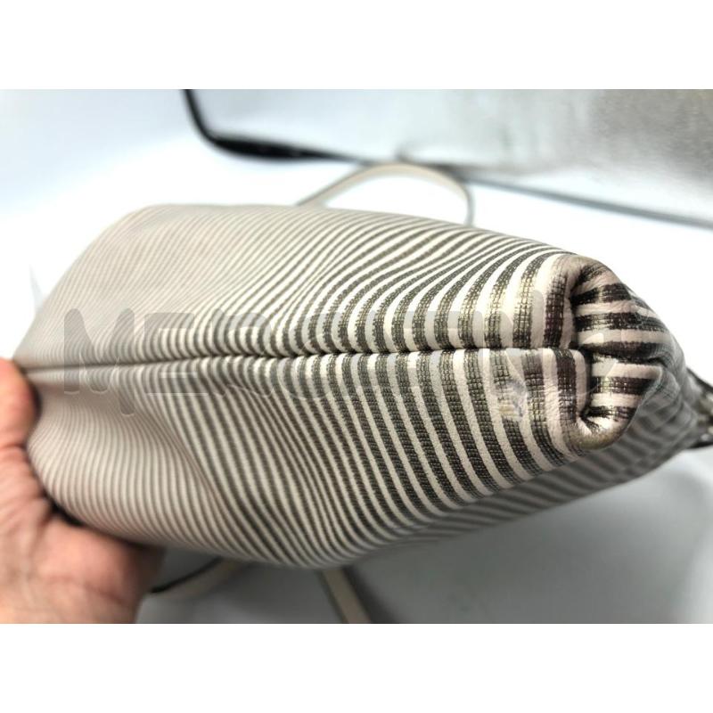 POCHETTE RIGHE BIANCO GRIGIO CHIARINI  | Mercatino dell'Usato Avellino 4