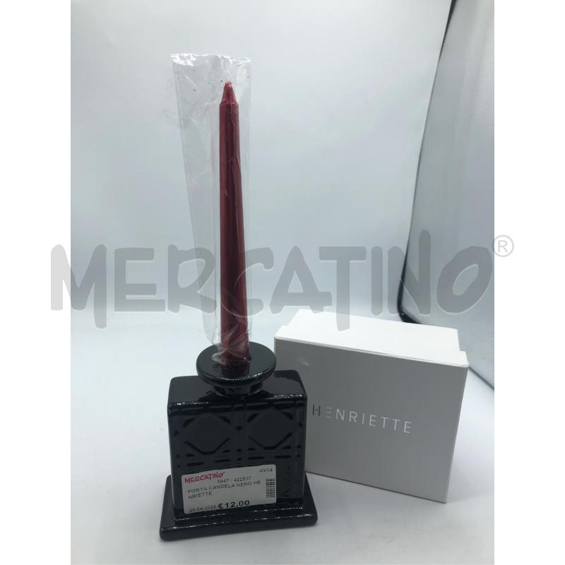 PORTA CANDELA NERO HENRIETTE  | Mercatino dell'Usato Avellino 1