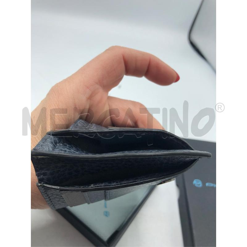 PORTA CARTA D'IDENTITA PIQUADRO PELLE BLU MARRONE | Mercatino dell'Usato Avellino 4