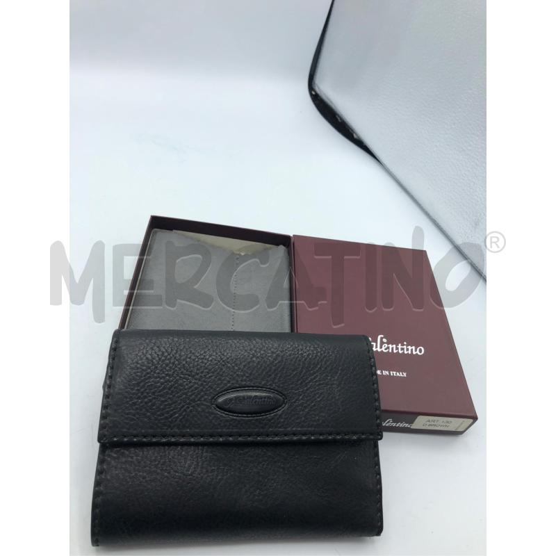 PORTA FOGLIO PELLE NERO A.VALENTINO | Mercatino dell'Usato Avellino 1