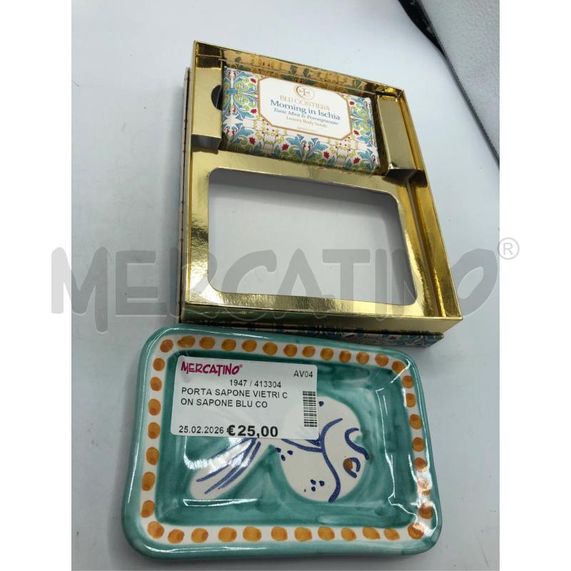 PORTA SAPONE VIETRI CON SAPONE BLU COSTIERA  | Mercatino dell'Usato Avellino 2