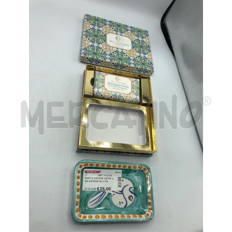 PORTA SAPONE VIETRI CON SAPONE BLU COSTIERA  | Mercatino dell'Usato Avellino 3