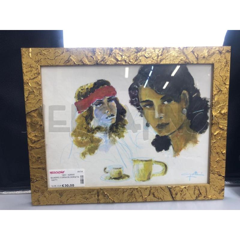 QUADRO CORNICE DORATA GATTI  | Mercatino dell'Usato Avellino 1