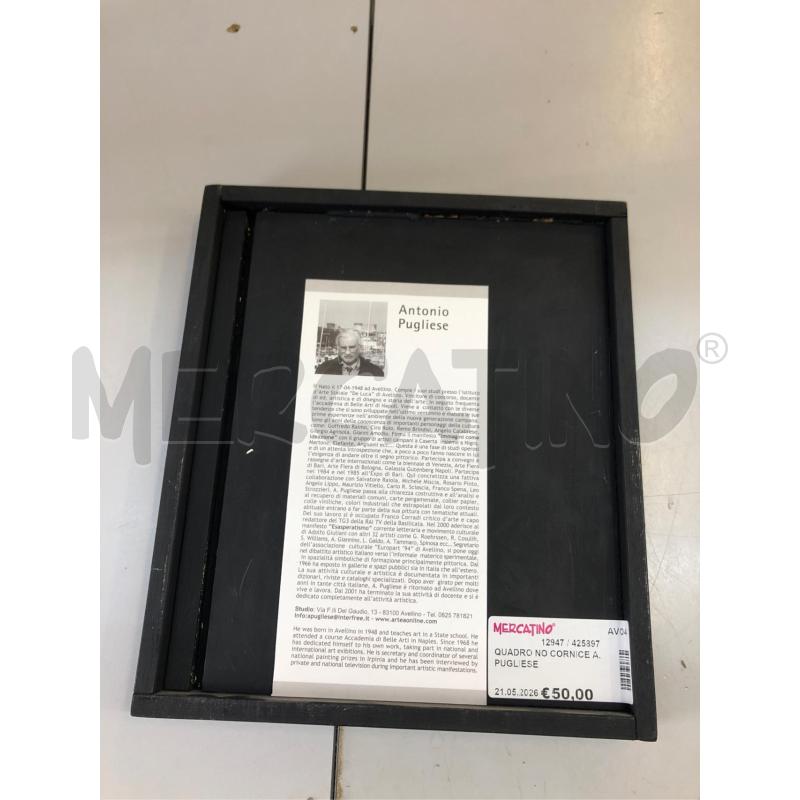 QUADRO NO CORNICE A. PUGLIESE | Mercatino dell'Usato Avellino 2