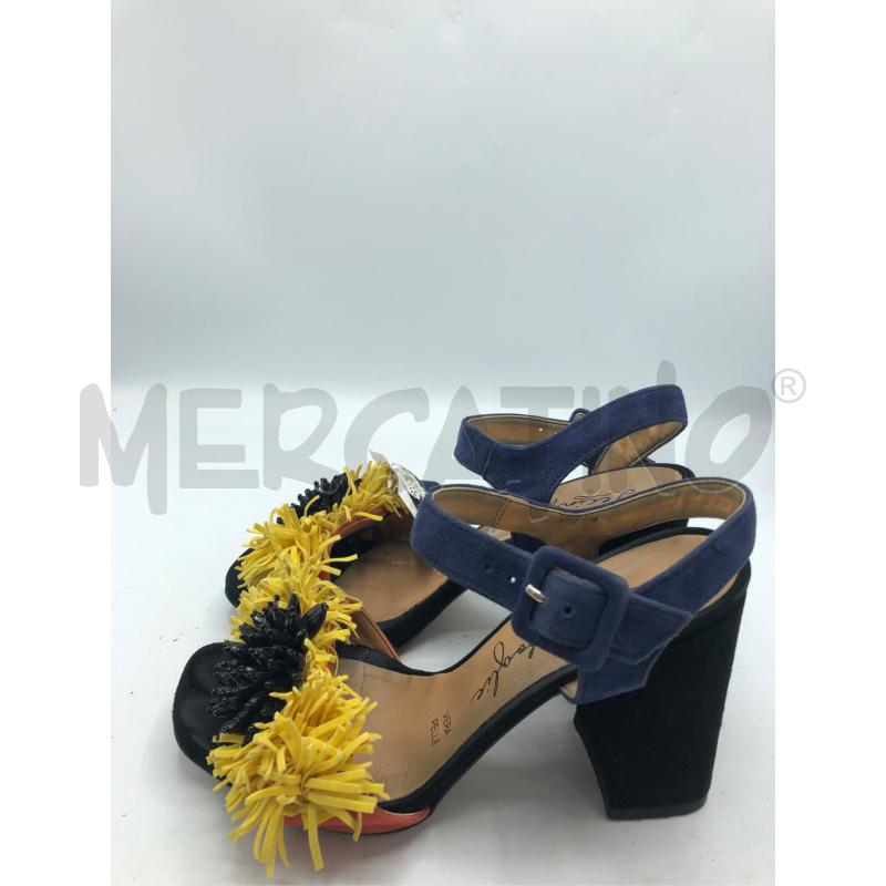 SANDALI DONNA BLU NERO GIALLO FIORE PERLIN NER | Mercatino dell'Usato Avellino 1