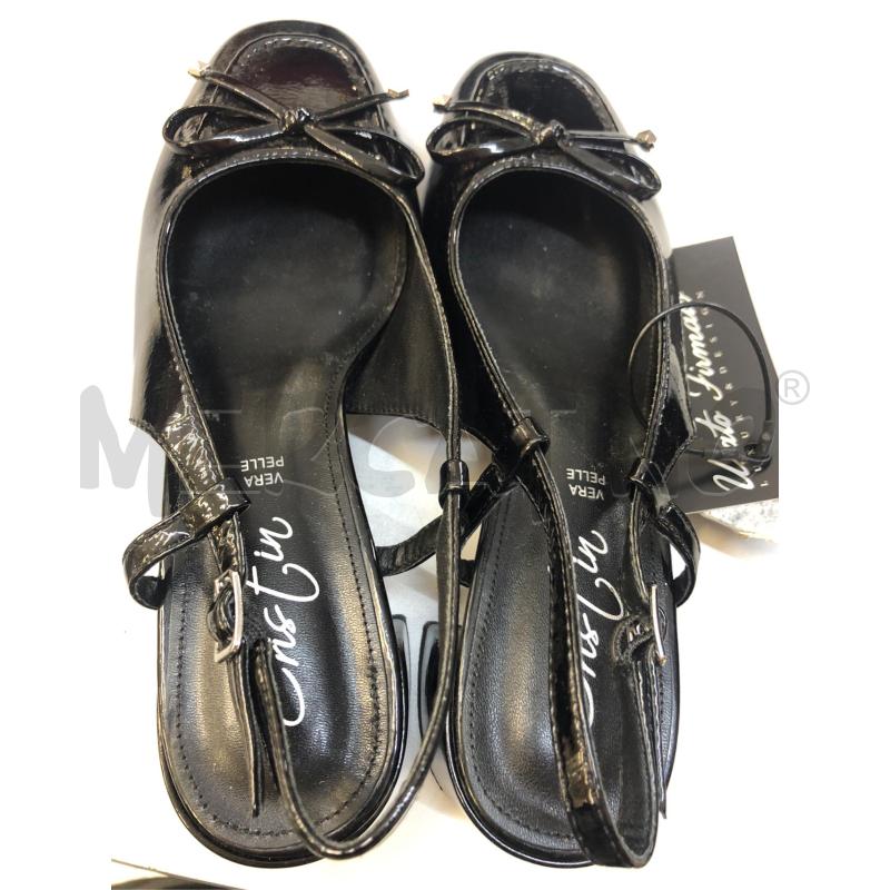 SANDALI DONNA CRIS TIN PELLE NERO LUCIDO  | Mercatino dell'Usato Avellino 3