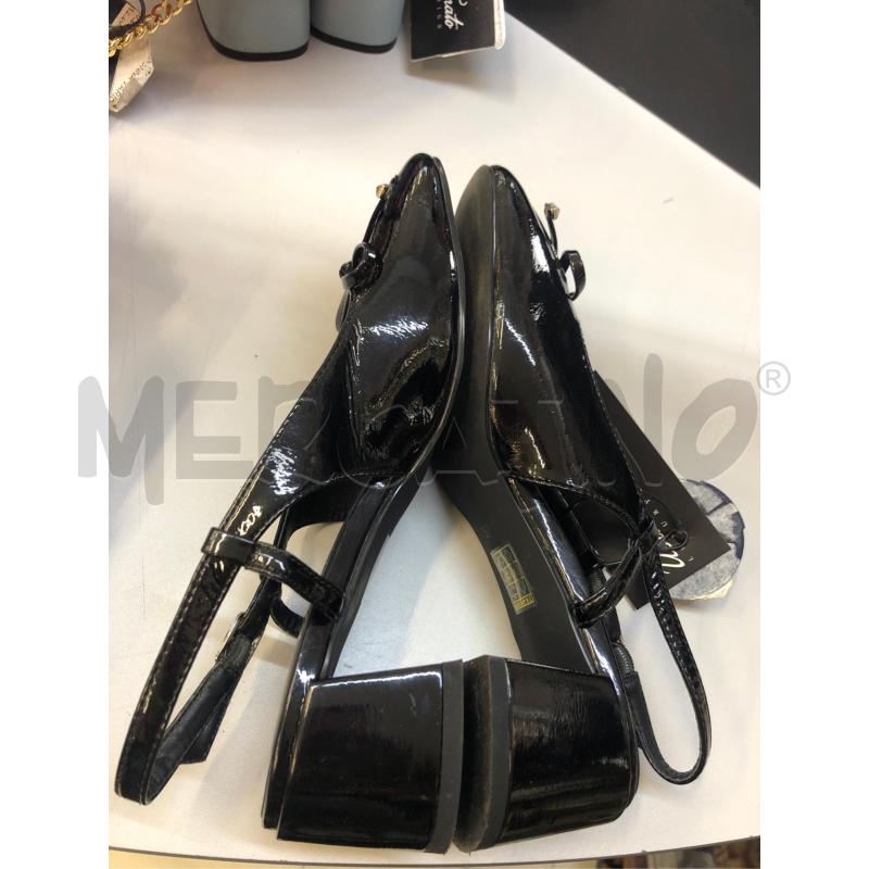 SANDALI DONNA CRIS TIN PELLE NERO LUCIDO  | Mercatino dell'Usato Avellino 4