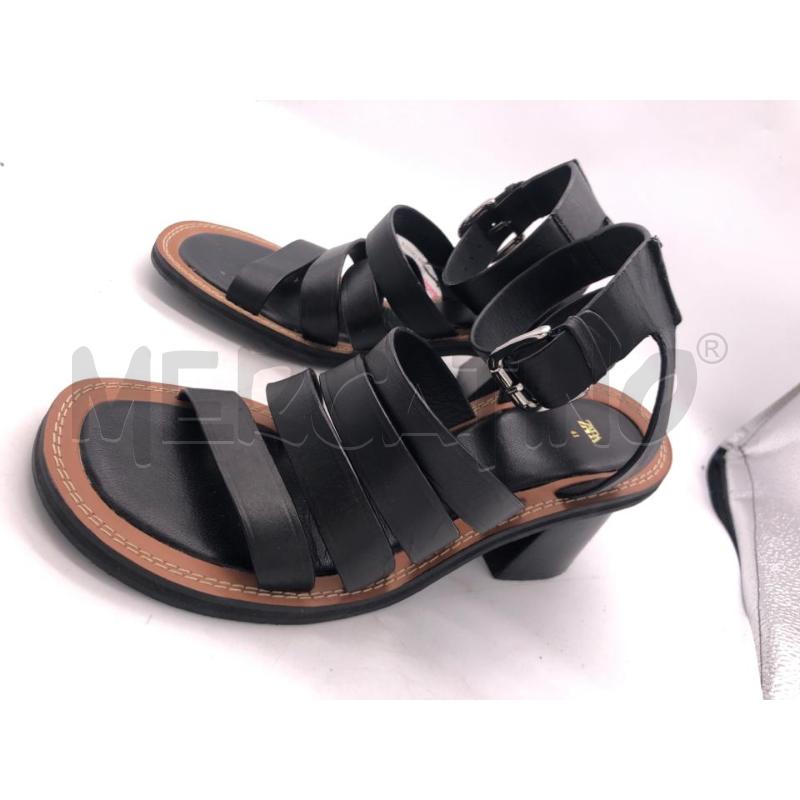 SANDALI DONNA TACCO NERO 41 ZARA FASCETTE | Mercatino dell'Usato Avellino 1
