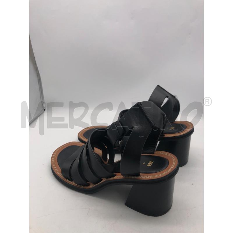 SANDALI DONNA TACCO NERO 41 ZARA FASCETTE | Mercatino dell'Usato Avellino 2