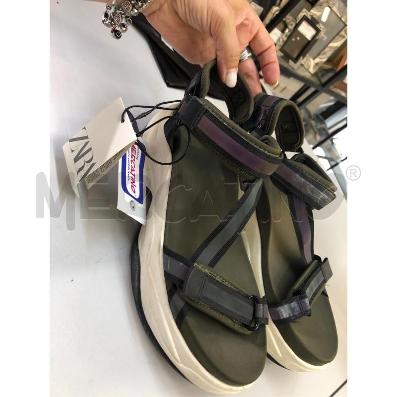SANDALI DONNA ZARA VERDE BIANCO  | Mercatino dell'Usato Avellino 1