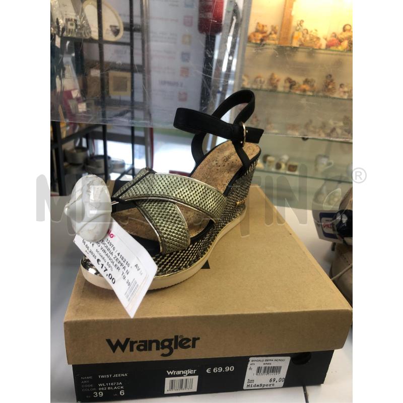 SANDALI DONNA ZEPPA NERO ORO WRANGLER  | Mercatino dell'Usato Avellino 5
