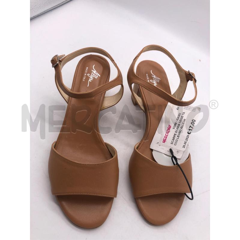SCARPE DONNA BEIGE TACCO LEGNO ALLEGRA | Mercatino dell'Usato Avellino 2