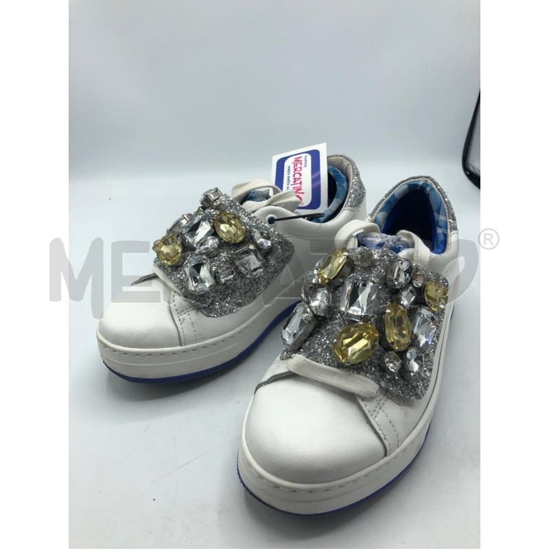 SCARPE DONNA BIANCO BLU STRASS 36 DOR | Mercatino dell'Usato Avellino 1