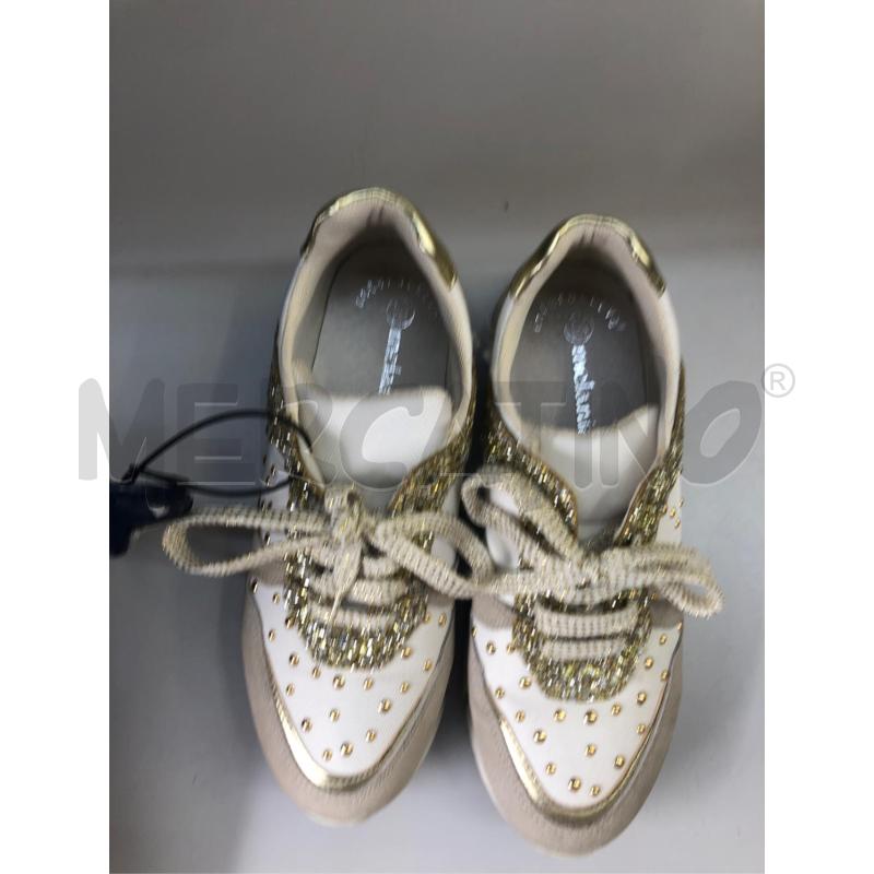 SCARPE DONNA BIANCO BORCHIETTE DORATE MELANIA | Mercatino dell'Usato Avellino 2