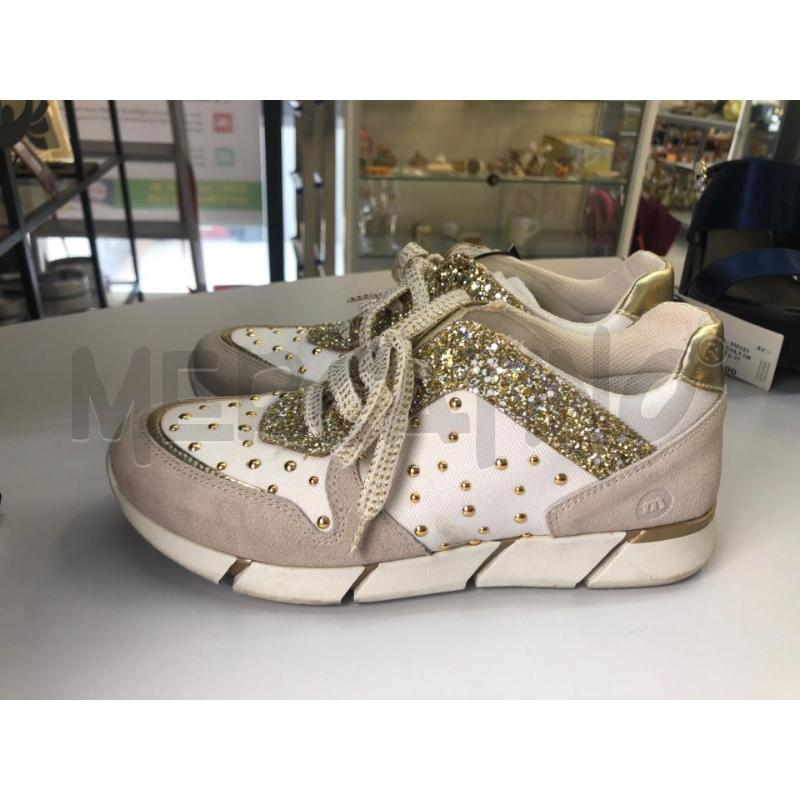 SCARPE DONNA BIANCO BORCHIETTE DORATE MELANIA | Mercatino dell'Usato Avellino 3