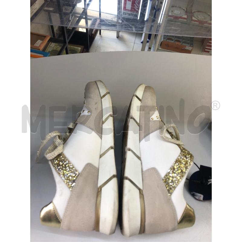 SCARPE DONNA BIANCO BORCHIETTE DORATE MELANIA | Mercatino dell'Usato Avellino 5