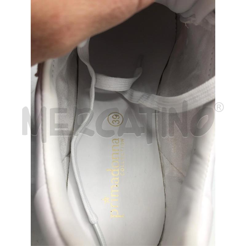 SCARPE DONNA BIANCO BORCHIE DORATE  | Mercatino dell'Usato Avellino 3