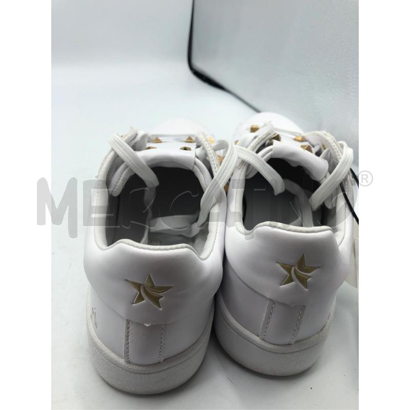 SCARPE DONNA BIANCO BORCHIE DORATE  | Mercatino dell'Usato Avellino 4