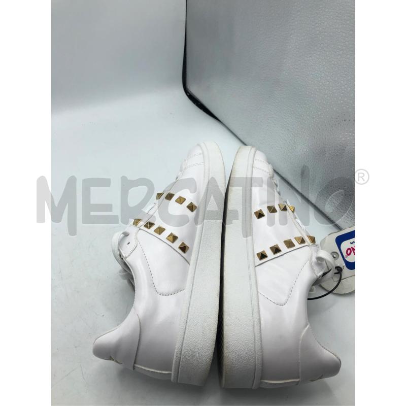 SCARPE DONNA BIANCO BORCHIE DORATE  | Mercatino dell'Usato Avellino 5