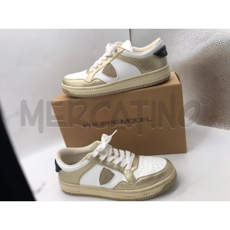 SCARPE DONNA BIANCO DORATO PHILIPE MODEL | Mercatino dell'Usato Avellino 1