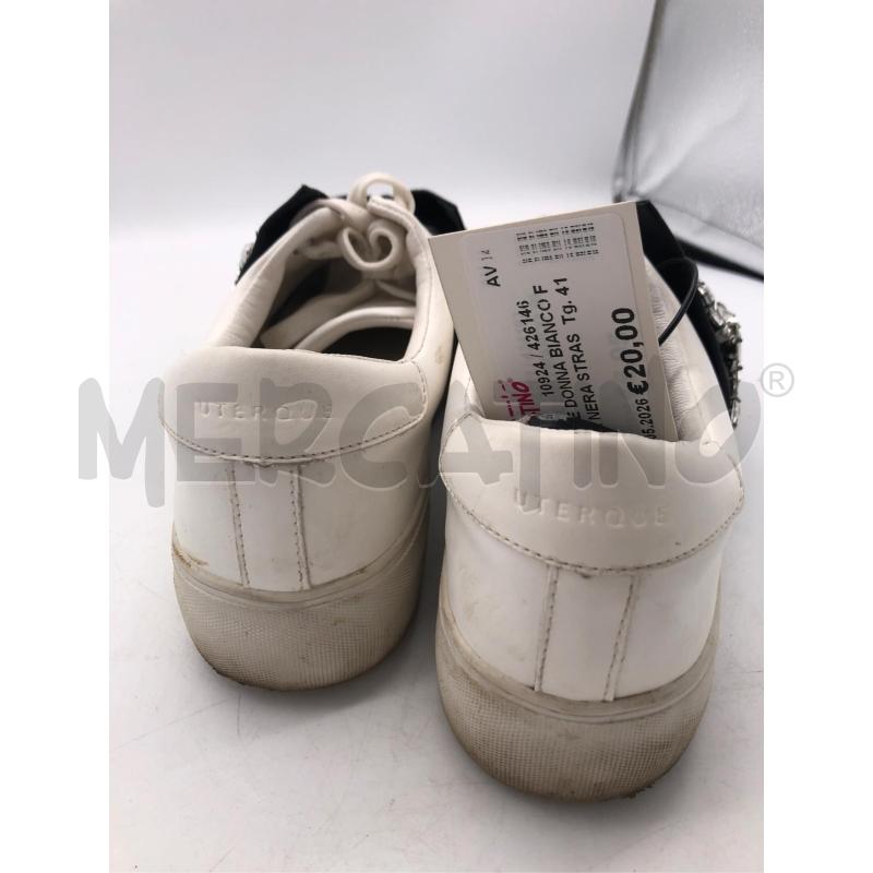 SCARPE DONNA BIANCO FASCIA NERA STRASS | Mercatino dell'Usato Avellino 3