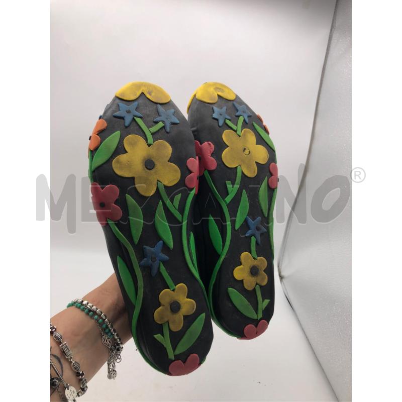 SCARPE DONNA NERE TELA FIORI  | Mercatino dell'Usato Avellino 3