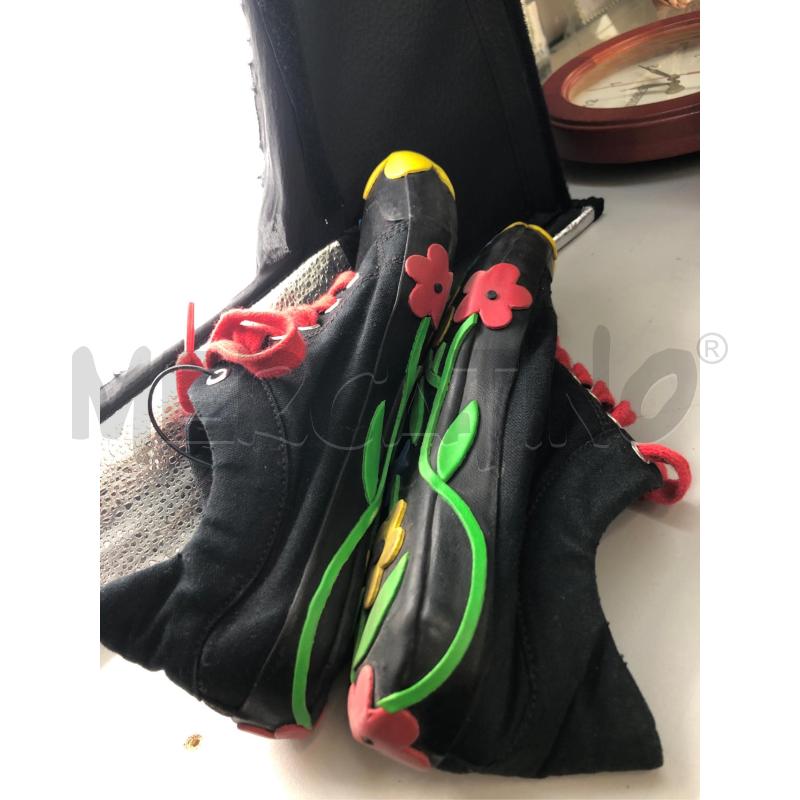 SCARPE DONNA NERE TELA FIORI  | Mercatino dell'Usato Avellino 5