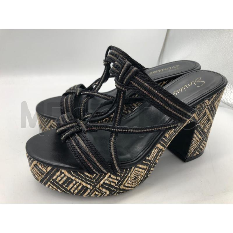 SCARPE DONNA ZEPPA NERE GLITTER PAGLIA SIMINS | Mercatino dell'Usato Avellino 1