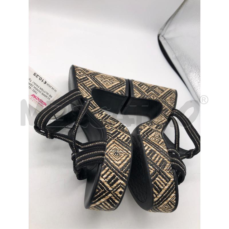 SCARPE DONNA ZEPPA NERE GLITTER PAGLIA SIMINS | Mercatino dell'Usato Avellino 3