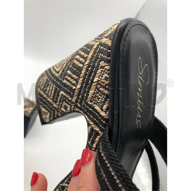 SCARPE DONNA ZEPPA NERE GLITTER PAGLIA SIMINS | Mercatino dell'Usato Avellino 4
