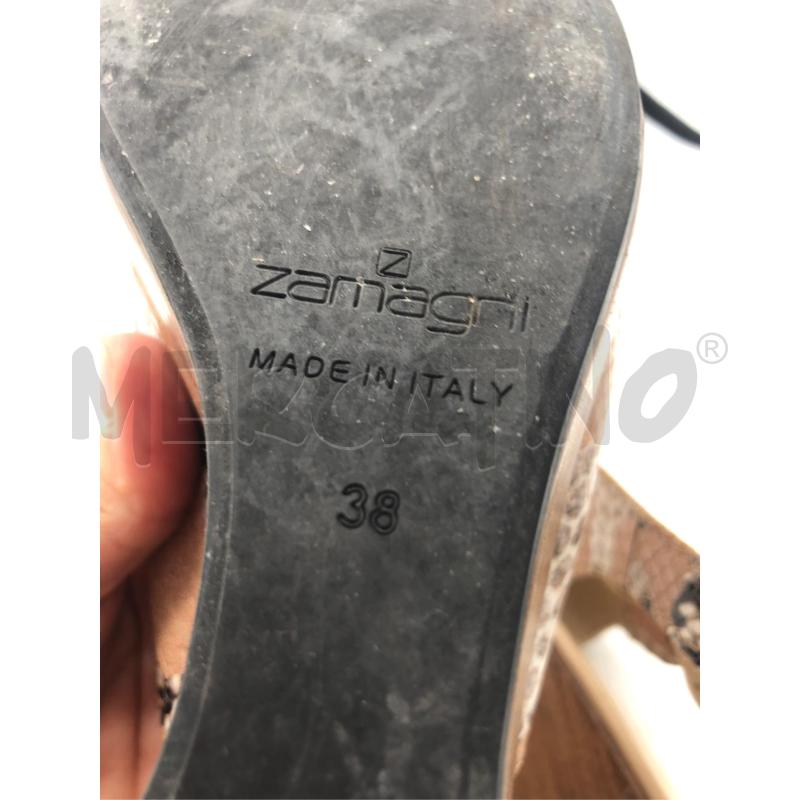SCARPE DONNA ZEPPA PITONATA BEIGE GRIGIO ZAMAGNI  | Mercatino dell'Usato Avellino 5