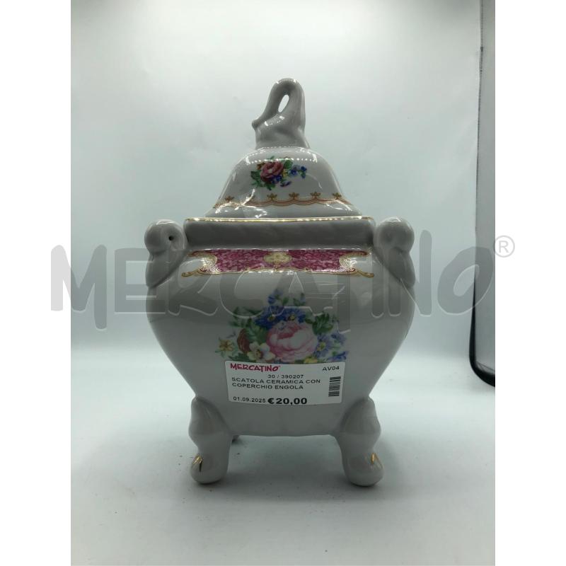 SCATOLA CERAMICA CON COPERCHIO ENGOLAND ROSA  | Mercatino dell'Usato Avellino 1