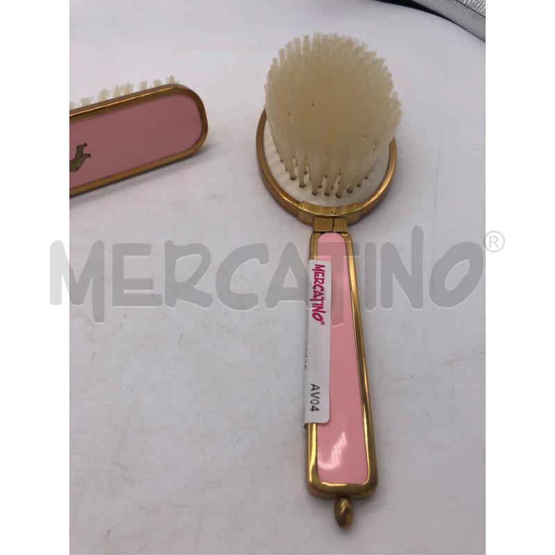 SPECCHIO +SPAZZOLA ROSA DECORO PUTTO  | Mercatino dell'Usato Avellino 3